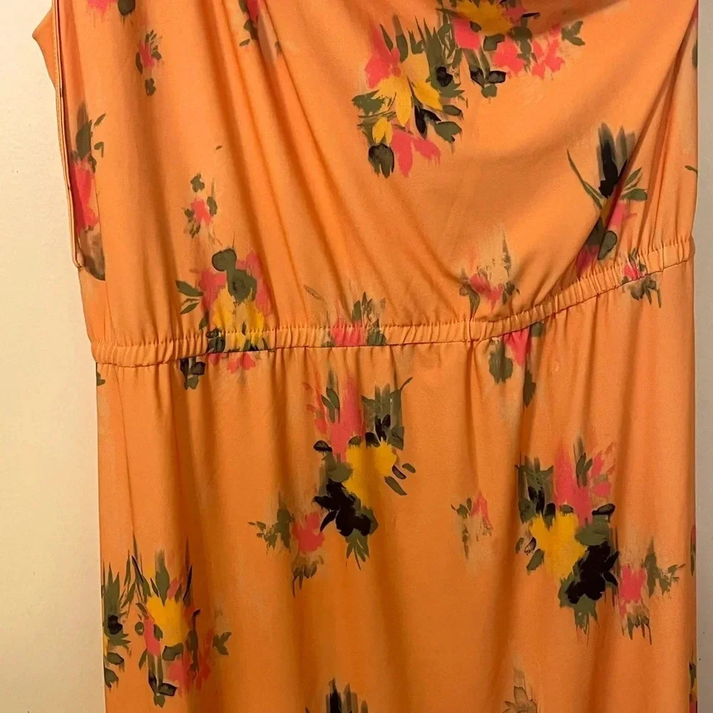 Steve Madden Matte Jersey Floral flattering one shoulder midi dress. Size XL - Picture 11 of 17
